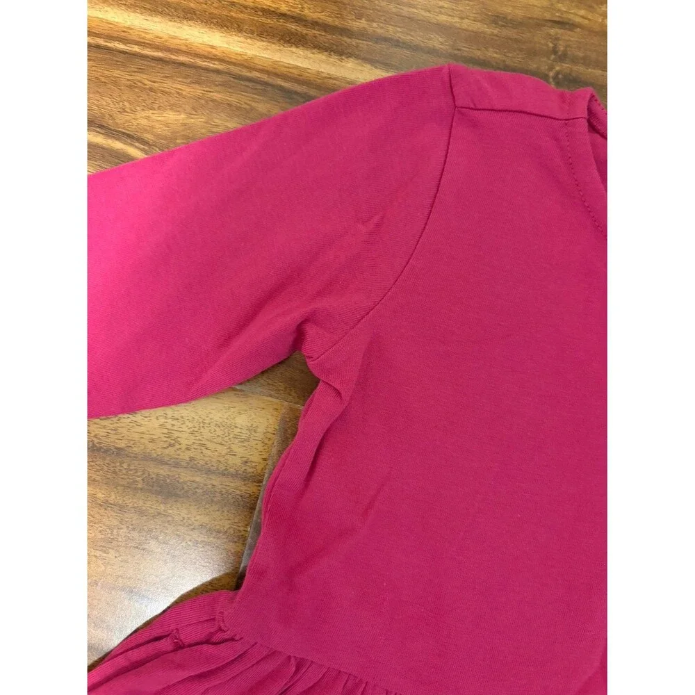 NWT Primary Long Sleeve Dress, Raspberry, Size 3T